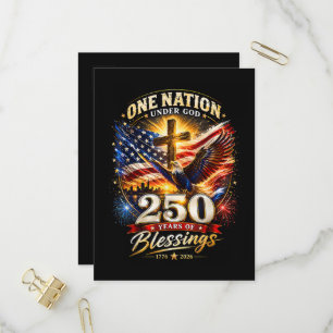 Invitation Carte Postale Une nation sous Dieu 250 ans 250e anniversaire
