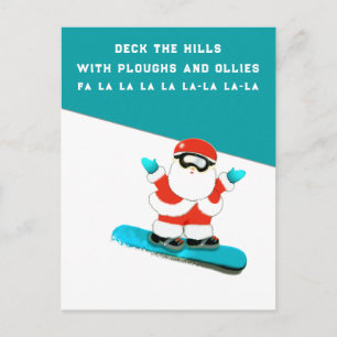 Invitation Carte Postale Vacances de Noël drôles au ski