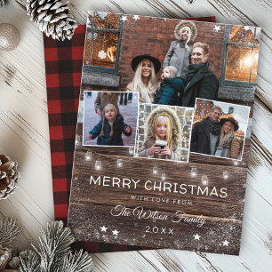 Invitation Carte Postale Vacances rustiques de photo de Noël de neige de