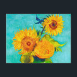 Invitation Carte Postale Van Gogh Sunflowers<br><div class="desc">Postcard featuring Vincent van Gogh’s still painting depicting a bouquet of sunflowers in green vase. Part of his version initiale dans les Arles Sunflowers series. A great gift for fans of flower paintings,  Post-impressionism,  and Dutch art.</div>