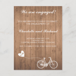 Invitation Carte Postale Vélo romantique d'invitation de partie de