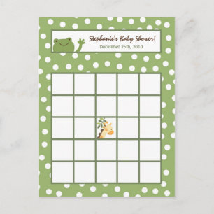 Invitation Carte Postale Vert programmable d'animaux de jungle de safari de