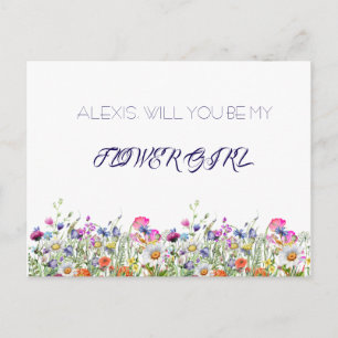 Invitation Carte Postale Veux-tu être ma demande de Demoiselle d'Honneur Fl