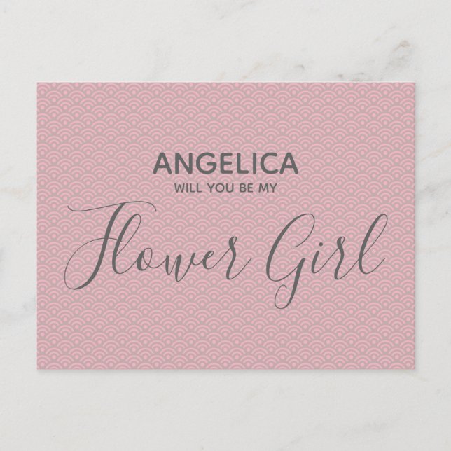 Invitation Carte Postale Veux-tu être ma demoiselle d'honneur Fleur Rose Cl (Devant)