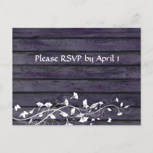 Invitation Carte Postale Vieux bois RSVP d'indigo