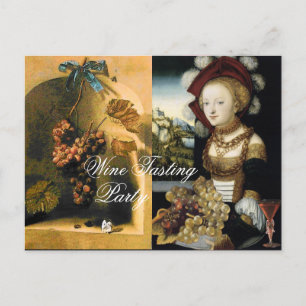 INVITATION CARTE POSTALE VIGNOBLES ANCIENNES ET FÊTE DE DÉGUSTATION DE VIN