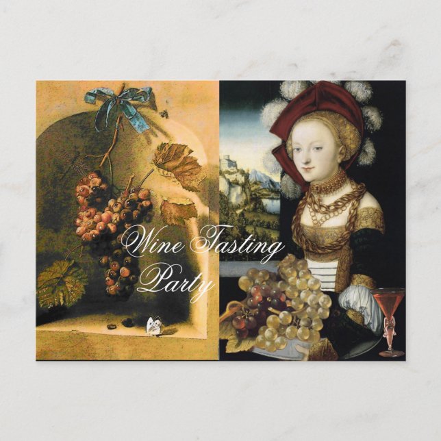 INVITATION CARTE POSTALE VIGNOBLES ANCIENNES ET FÊTE DE DÉGUSTATION DE VIN (Devant)