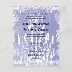 Invitation Carte Postale Vintage Lavender Lustre violet Mariage