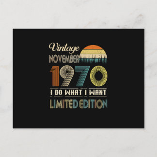 Invitation Carte Postale Vintage novembre 1970 What I Want Limited Edition