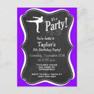 Invitation Carte Postale Violet Violet Arts martiaux