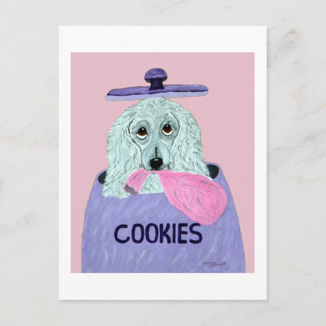 Invitation Carte Postale Voleur de biscuits Caniche  (Devant)