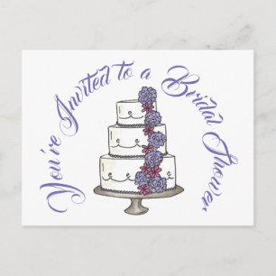 Invitation Carte Postale Vous êtes invité à la fête de mariage avec gâteau 