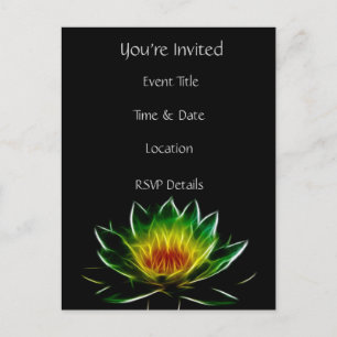 Invitation Carte Postale Vous êtes invité   Inner Light l Lotus Art Abstrai