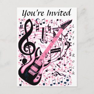 Invitation Carte Postale Vous êtes invité, Rock_