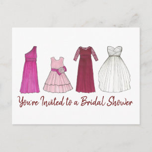 Invitation Carte Postale Vous êtes invités à la soirée de mariage Robes de