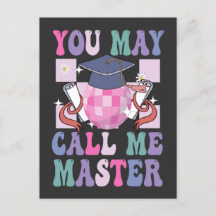 Invitation Carte Postale Vous pouvez m'appeler Master Funny 2024 Graduation