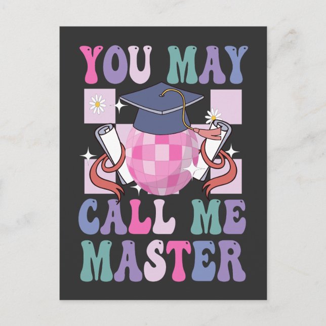 Invitation Carte Postale Vous pouvez m'appeler Master Funny 2024 Graduation (Devant)