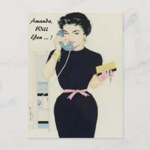 Invitation Carte Postale vous serez ma demoiselle d'honneur, domestique