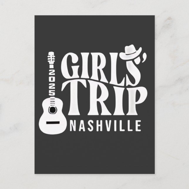 Invitation Carte Postale Voyage à Nashville entre filles 2025 Été  (Devant)