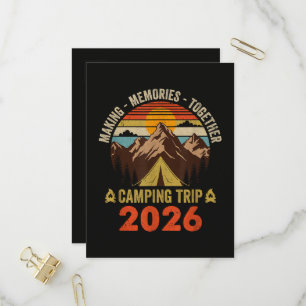 Invitation Carte Postale Voyage de camping familial au coucher du soleil ré