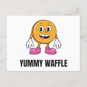 Invitation Carte Postale Waffer Food Kawaii Visage