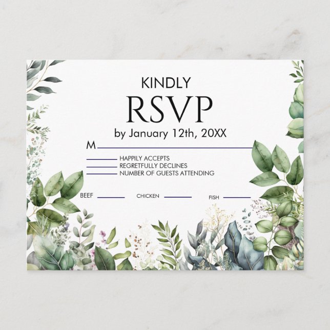Invitation Carte Postale  Wedding RSVP Card (Devant)