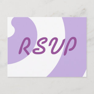 Invitation Carte Postale Wedding RSVP Lavender et White Swirls
