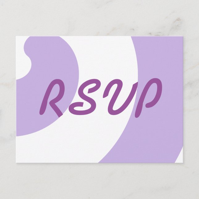 Invitation Carte Postale Wedding RSVP Lavender et White Swirls (Devant)