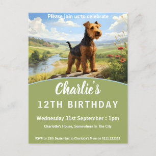 Invitation Carte Postale Welsh Terrier Sur Le Point De Vue