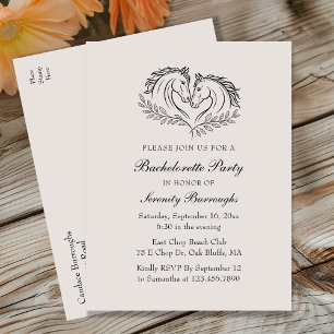 Invitation Carte Postale Western Horse Rustique Pays Élégant Bachelorette