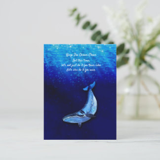 Invitation Carte Postale Whale Vertical Motion Scene To Down In Ocean Depth