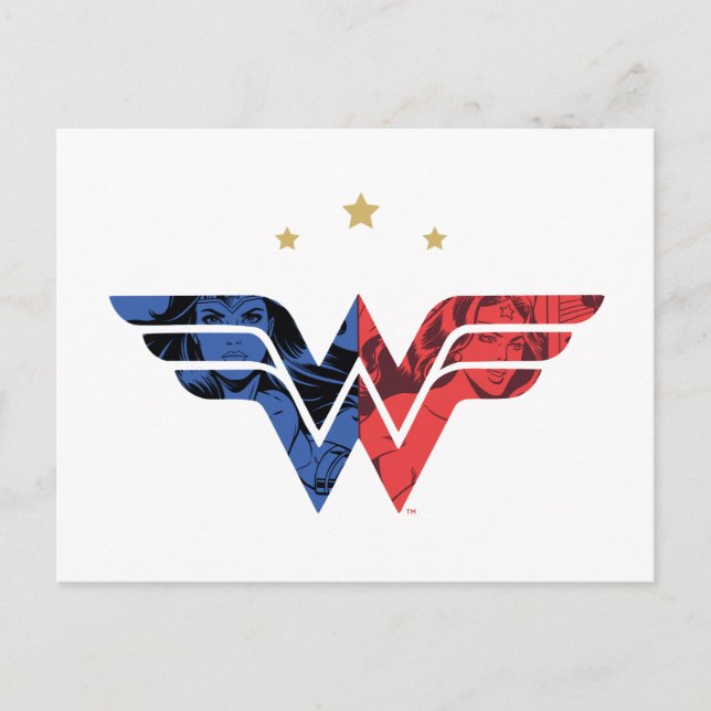 Invitation Carte Postale Wonder Woman Moderne & Retro Reic Comic Overlay Lo (Devant)