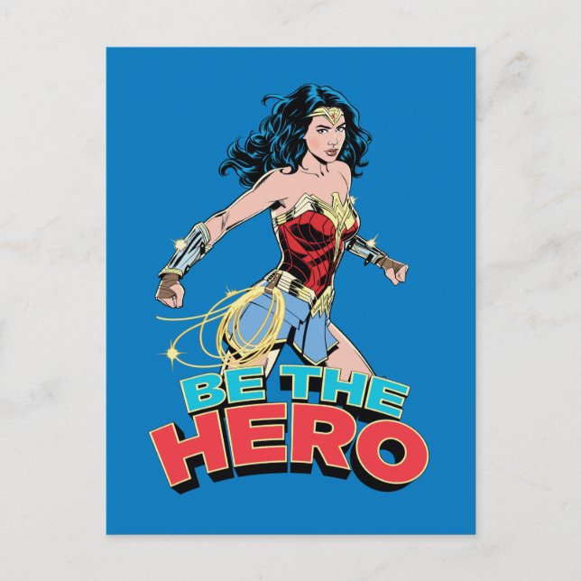 Invitation Carte Postale WW84 | Be The Hero Wonder Woman Retro Comic Art (Devant)