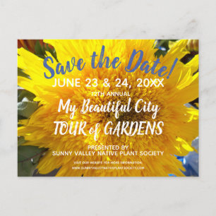 Invitation Carte Postale Yellow Sunflower Photo Garden Tour Enregistrer la