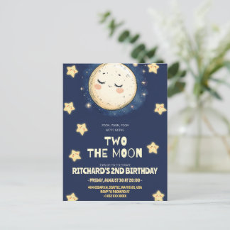 Invitation Carte Postale Zoom sur la Lune