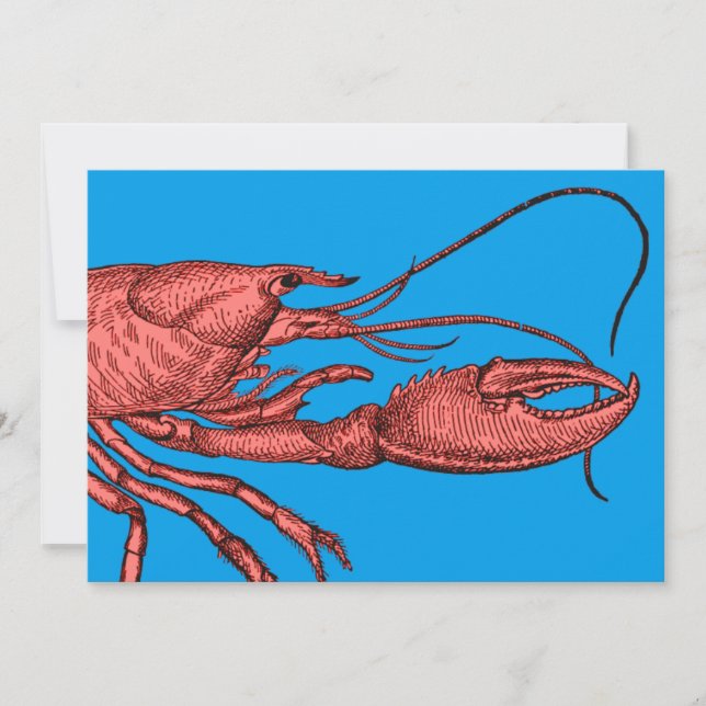 Invitation Carte rouge au homard au gâteau Image v (Devant)