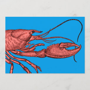 Invitation Carte rouge au homard au gâteau Image v
