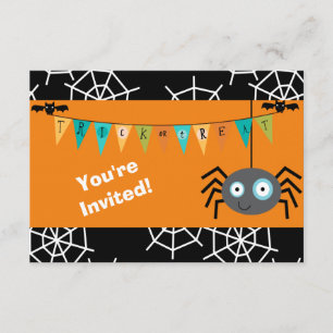 Invitation Cartographie Spider Halloween Kids Party