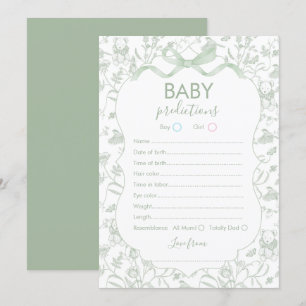 Invitation Carton de Baby shower Prédictions bébé Toile