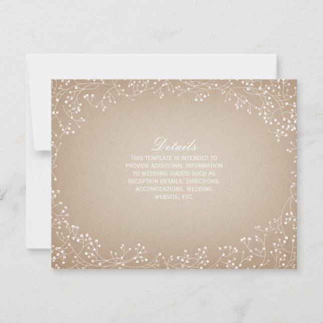 Invitation Carton de détails inspirés de Baby's Breath (Devant)