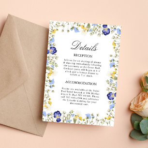 Invitation Carton de détails pour mariage floral automnal