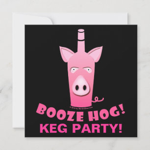 INVITATION CARTON DE FÊTE DE TONNEAU DE COCKTAIL COCHON SOÛLA
