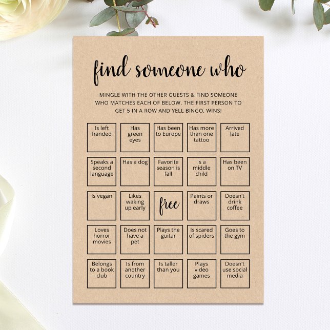 Invitation Carton de jeu de bingo modifiable pour trouver que (Créateur téléchargé)