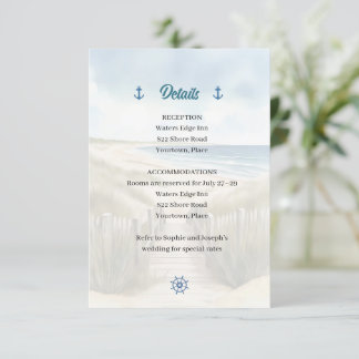 Invitation Carton de mariage à l'aquarelle Côte de Nouvelle-A