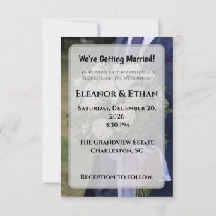 Invitation Carton de Mariage Classique Photo du Marié Tenant