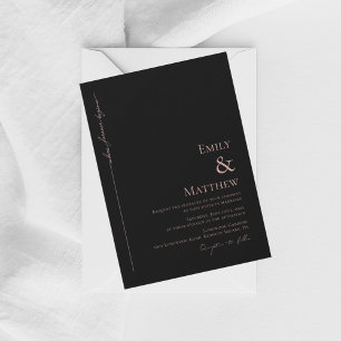 Invitation Carton de Mariage Noir Où l'Éternité Commence