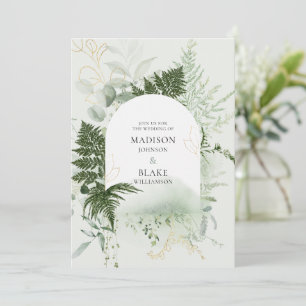 Invitation Carton de mariage Rustique Chic avec Fougère de la
