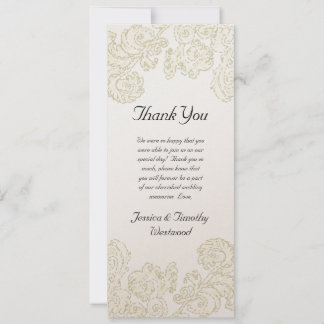 Invitation Carton de remerciement de mariage aux rouleaux dor