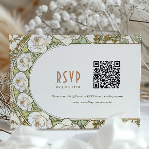 Invitation Carton de réponse de mariage Art Nouveau vintage p
