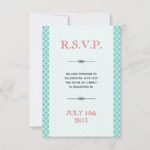 Invitation Carton de réponse de mariage esperluette carreau m